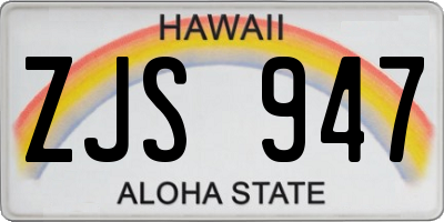 HI license plate ZJS947