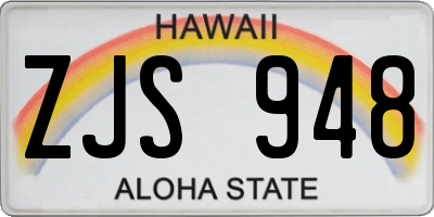 HI license plate ZJS948