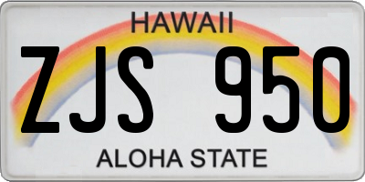 HI license plate ZJS950