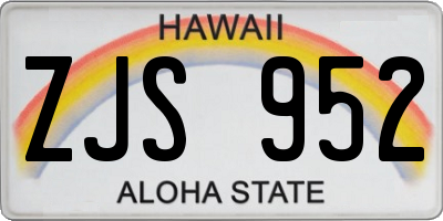 HI license plate ZJS952