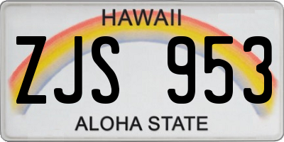 HI license plate ZJS953
