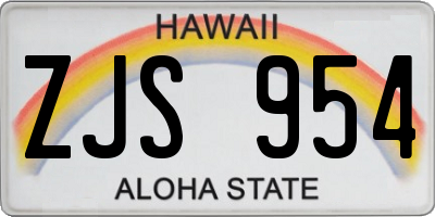 HI license plate ZJS954