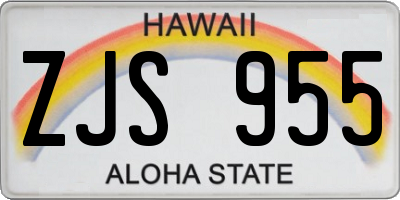 HI license plate ZJS955