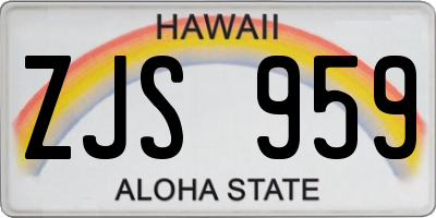 HI license plate ZJS959