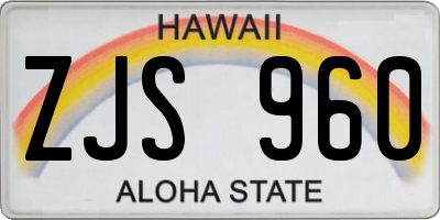 HI license plate ZJS960