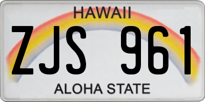 HI license plate ZJS961