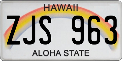HI license plate ZJS963