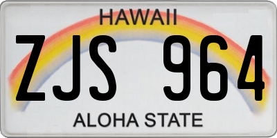 HI license plate ZJS964