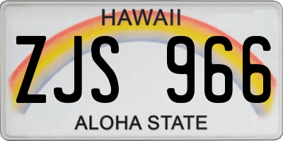 HI license plate ZJS966