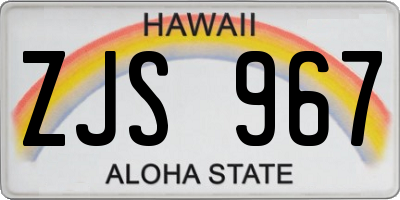 HI license plate ZJS967