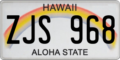 HI license plate ZJS968