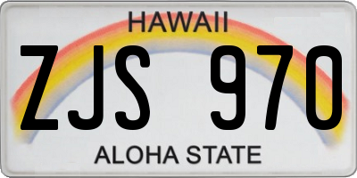 HI license plate ZJS970