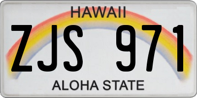 HI license plate ZJS971