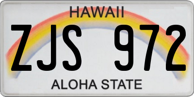 HI license plate ZJS972