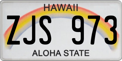 HI license plate ZJS973