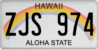 HI license plate ZJS974
