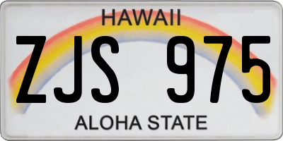 HI license plate ZJS975