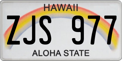 HI license plate ZJS977