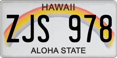 HI license plate ZJS978