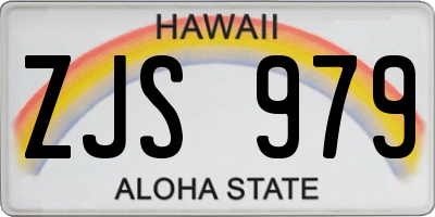HI license plate ZJS979