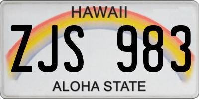 HI license plate ZJS983