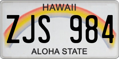 HI license plate ZJS984