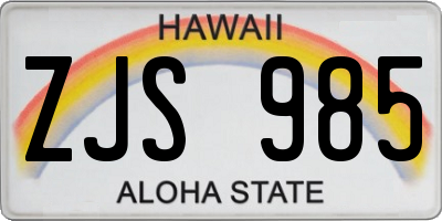 HI license plate ZJS985