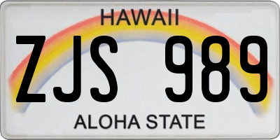 HI license plate ZJS989