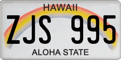 HI license plate ZJS995