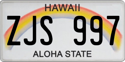 HI license plate ZJS997