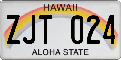 HI license plate ZJT024