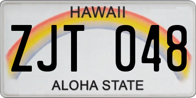 HI license plate ZJT048