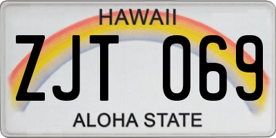 HI license plate ZJT069
