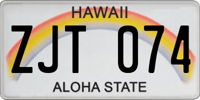 HI license plate ZJT074