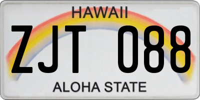 HI license plate ZJT088