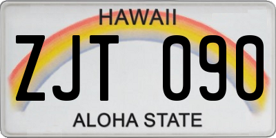HI license plate ZJT090
