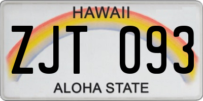 HI license plate ZJT093