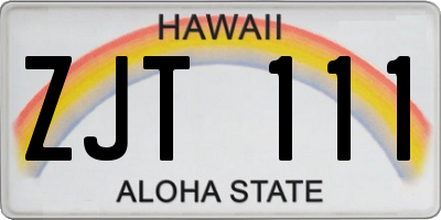 HI license plate ZJT111