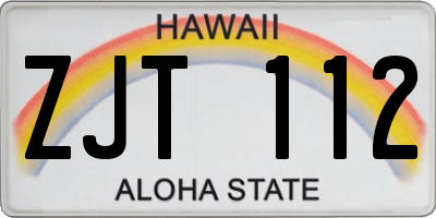 HI license plate ZJT112
