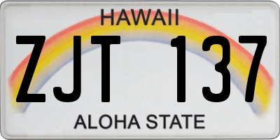 HI license plate ZJT137