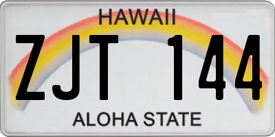 HI license plate ZJT144