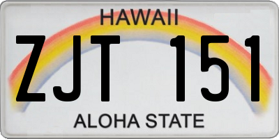 HI license plate ZJT151