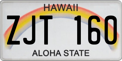 HI license plate ZJT160