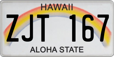 HI license plate ZJT167