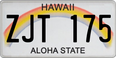 HI license plate ZJT175