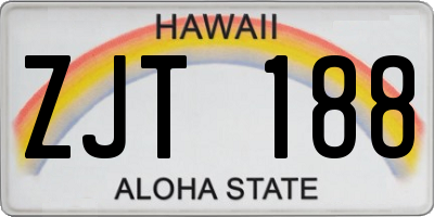 HI license plate ZJT188