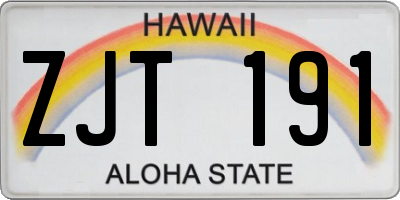 HI license plate ZJT191