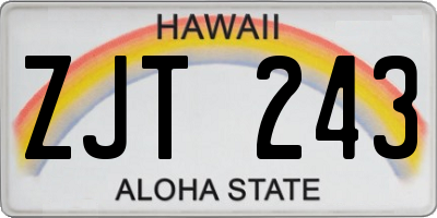 HI license plate ZJT243