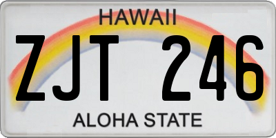 HI license plate ZJT246