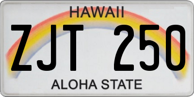 HI license plate ZJT250